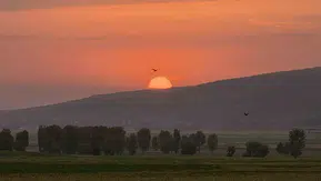 Güroymak gökyüzü akşam saatlerinde renk değiştirdi