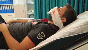 Birecik İtfaiyesinde lastik patlaması sonucu bir personel yaralandı