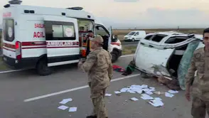 Patnos yolunda korkutan kaza: Araç takla attı