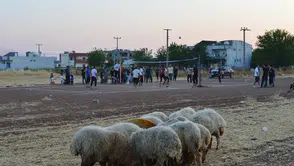 Mardinli gençler toprak sahada voleybol heyecanını yaşıyor