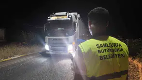 Şanlıurfa girişlerinde ticari araçlara sıkı denetim