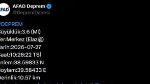 Elazığ merkezli deprem kısa süreli endişe yarattı