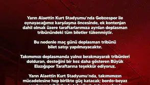 Elazığspor taraftarı Kocaeli deplasmanında tribünleri tamamen dolduracak
