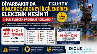 Diyarbakır'da binlerce aboneyi ilgilendiren elektrik kesinti 3 gün sürecek program açıklandı