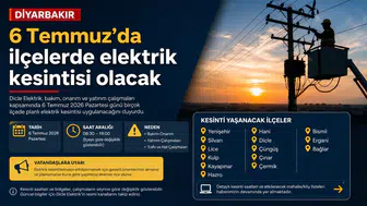 Diyarbakır'da 6 Temmuz elektrik kesintisi: İlçe ilçe liste belli oldu