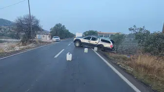 Çermik yolunda yağış kazayı beraberinde getirdi