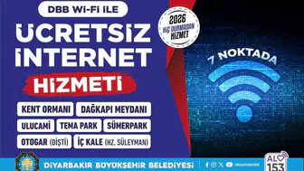 Diyarbakır Büyükşehir Belediyesi yedi farklı noktada ücretsiz internet sunuyor