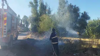 Van Gevaş'ta çıkan örtü yangını ekiplerin müdahalesiyle söndürüldü