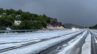 Bingöl'de sağanak sonrası gökkuşağı ve dolu sürprizi yaşandı