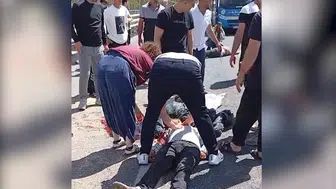 Şanlıurfa yolunda feci kaza Kurbanlık taşıyan araç devrildi