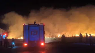 Diyarbakır Havalimanı yakınında korkutan anız yangını