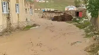 Van Başkale'de sel suları yolları kapattı