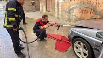 Siirt'te otomobil alevlere teslim oldu