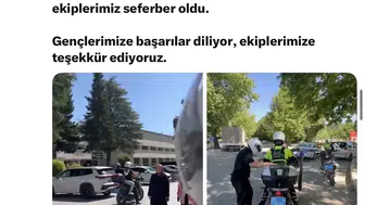 Elazığ polisi YKS adaylarını sınav merkezine yetiştirdi