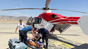 Şırnakta ağır yaralanan hasta hava ambulansıyla Şanlıurfaya sevk edildi