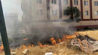 Kurtalan ilçesinde bir sitenin bahçesindeki otluk alanda yangın çıktı