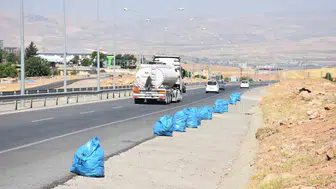 Siirt çevre yolu temizliği ile tertemiz bir görünüme kavuştu