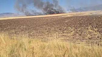 Bingöl'de anız yangınına müdahale eden 4 itfaiyeci dumandan etkilendi