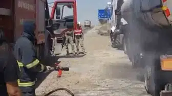 Derik ilçesinde park halindeki tankerde yangın paniği yaşandı