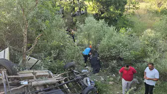 Bingöl Yayladere yolunda kamyonet uçuruma devrildi