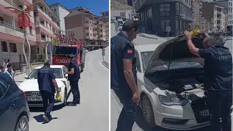 Hakkari’de otomobilin motoruna giren yavru kedi ekipleri harekete geçirdi