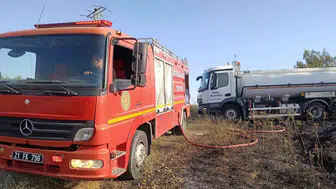 Diyarbakır Çınar'da çıkan yangın elektrik direğindeki leyleklerin sonu oldu