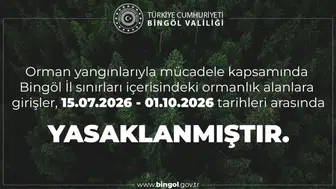 Bingöl ormanlarına girişler yangın riski nedeniyle yasaklandı