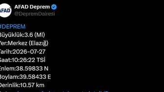 Elazığ merkezli deprem kısa süreli endişe yarattı