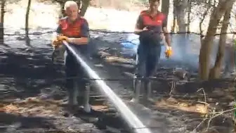 Karakoçan Yenice Köyü civarında çıkan otluk yangını büyümeden söndürüldü