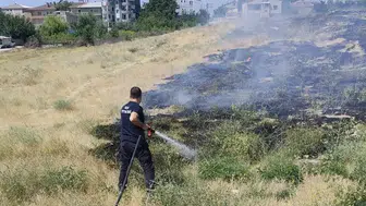Van Tuşba'da tarım arazisinde korkutan yangın