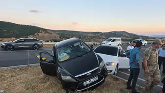 Bingöl Muş Karayolunda İki Otomobil Çarpıştı