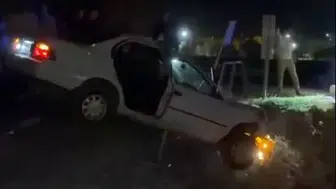 Şanlıurfa'da köpeğe çarpmamak için manevra yapan otomobil köprüde asılı kaldı