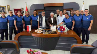 Çermik Belediye Başkanı zabıta ekiplerini makamında ağırladı