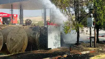 Kurtalan'da tadilat halindeki petrol istasyonunda korkutan yangın