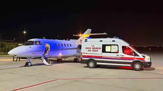 50 günlük Eylül bebek ambulans uçakla Konya'ya sevk edildi