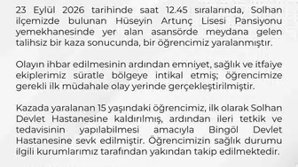 Solhan ilçesindeki okul pansiyonunda asansör kazası yaşandı