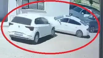 Diyarbakır'da site içinde kaza anı güvenlik kamerasına yansıdı