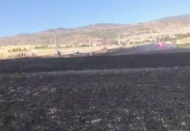 Silvan kırsalında hasat sonrası çıkan yangın 100 dönümü küle çevirdi