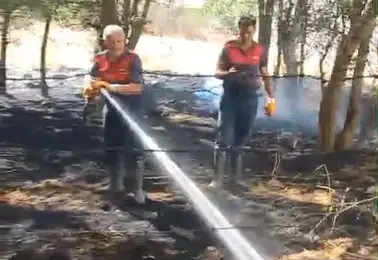 Karakoçan Yenice Köyü civarında çıkan otluk yangını büyümeden söndürüldü