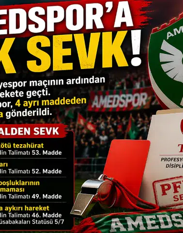 Amedspor’a ağır fatura! TFF 4 maddeden disipline gönderdi