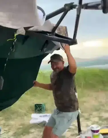 Ağın'da fırtınaya yakalanan balıkçıların çadır mücadelesi kamerada