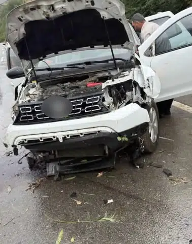 Bingöl yolunda kaza yapan otomobil ağaca çarparak durabildi