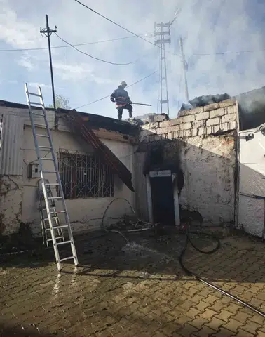 Van'da bir odunlukta çıkan yangın korku dolu anlar yaşattı
