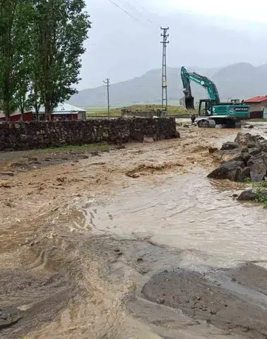 Ağrı'da şiddetli sağanak yağış köylerde su taşkınlarına yol açtı