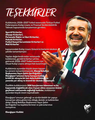 Elazığspor puan silme cezasından kurtularak derin bir nefes aldı
