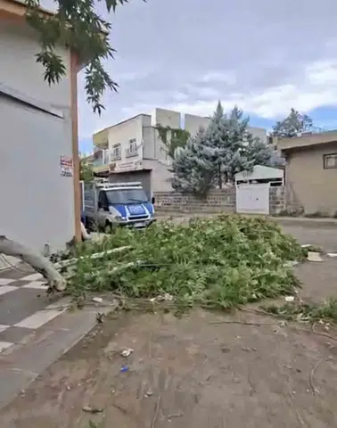 Siverek'te aniden çıkan fırtına tarım işçilerine zor anlar yaşattı