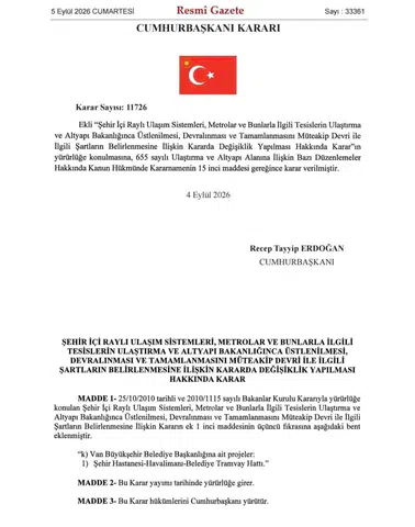 Van tramvay hattı projesinin sorumluluğu Ulaştırma Bakanlığına geçti