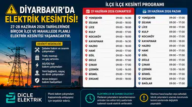 Diyarbakır'da elektrik kesintisi! 27-28 Haziran'da hangi ilçelerde elektrikler kesilecek?