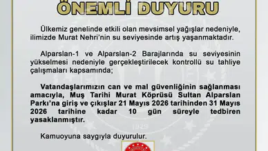Muş’ta Murat Nehri için kritik uyarı İki popüler alan kapatıldı
