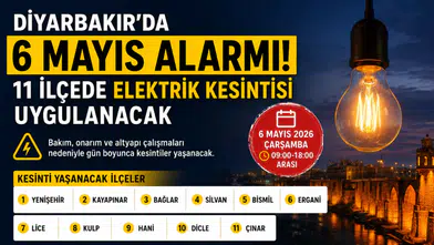 Diyarbakır’da 6 Mayıs elektrik kesintisi: 11 ilçede saatler sürecek kesinti